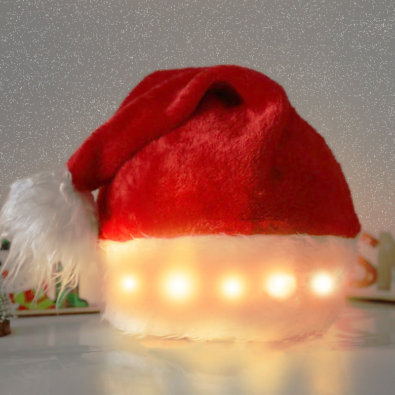 Santa Hat, Christmas Hat With Colorful Led Strip Lights