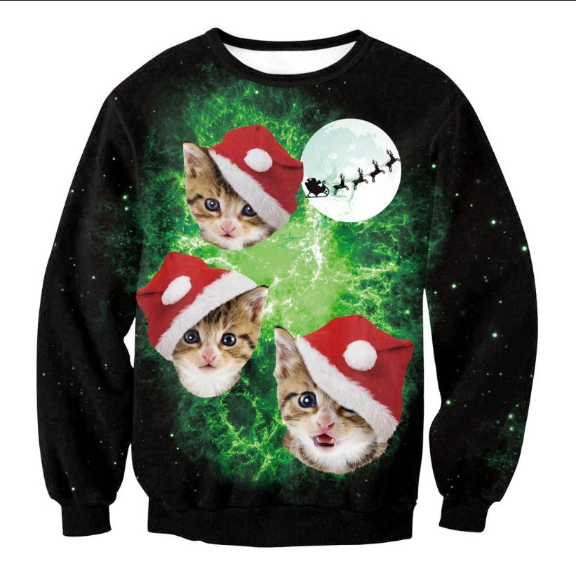 CHRISTMAS SWEATER Vacation Santa Elf Funny Womens Men Sweaters Tops Autumn Winter Clothing