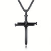 Men's Stainless Steel Nail Cross Pendant Necklace