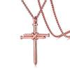 Men's Stainless Steel Nail Cross Pendant Necklace