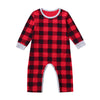 Infant Baby Boys Girls Christmas Santa XMAS Letter Plaid Romper Jumpsuit