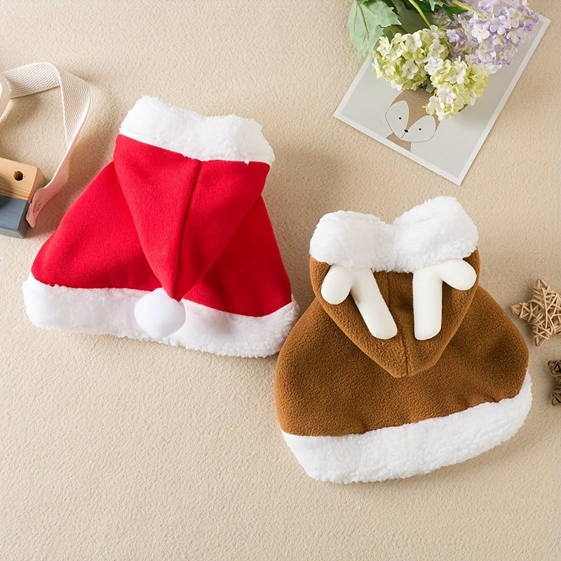 Cat Christmas Outfits, Dog Cat Santa Claus Outfit, Soft And Thick Xmas Cape With Hat