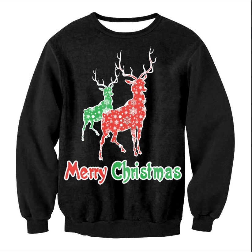 CHRISTMAS SWEATER Vacation Santa Elf Funny Womens Men Sweaters Tops Autumn Winter Clothing