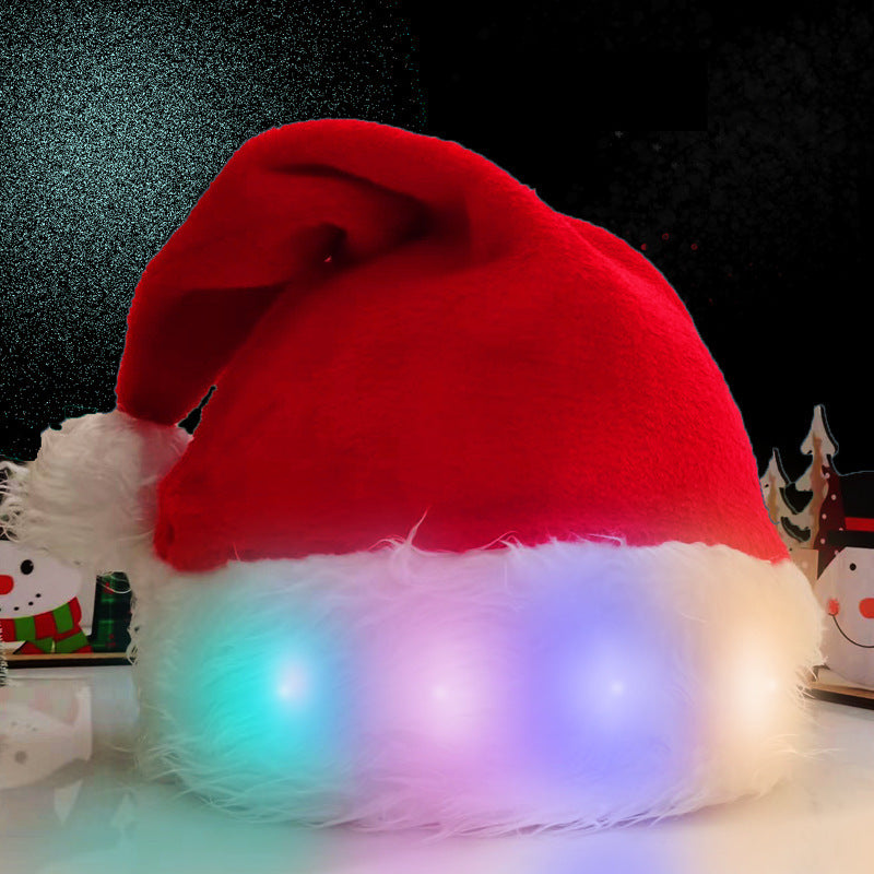 Santa Hat, Christmas Hat With Colorful Led Strip Lights