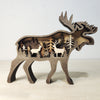 Christmas Decoration Wooden Animal Carving Handcraft Gift Wall Hanging Sculpture