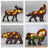 Christmas Decoration Wooden Animal Carving Handcraft Gift Wall Hanging Sculpture