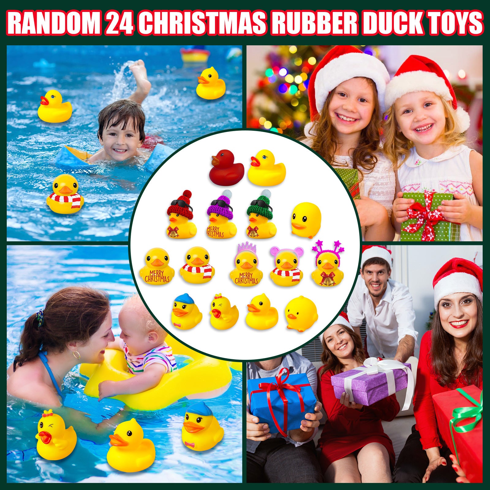 Advent Calendar Christmas Xmas Gifts, Funny Ducks Toy Set