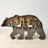 Christmas Decoration Wooden Animal Carving Handcraft Gift Wall Hanging Sculpture